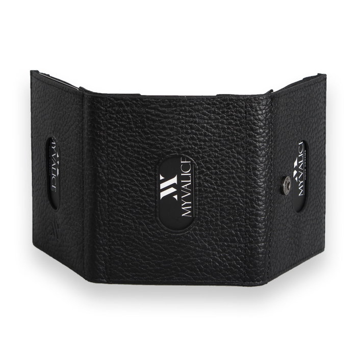 Zoozie Bags Cartera de Piel Auténtica Negra